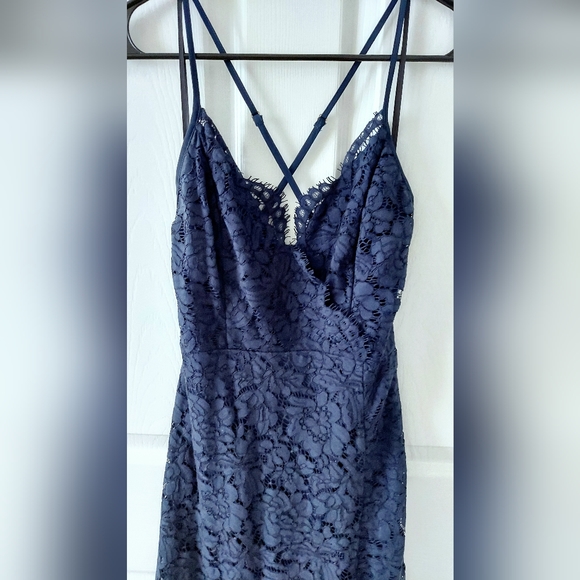 Lulus Flirting with Desire Navy Blue Lace Bodycon Dress - Picture 4 of 7